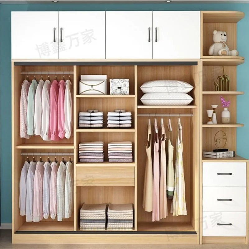 Modern Women Wardrobe Storage European Closet Bedroom Wooden Wardrobe Organizer Closet Schlaf zimmer Schrankhotel Furniture