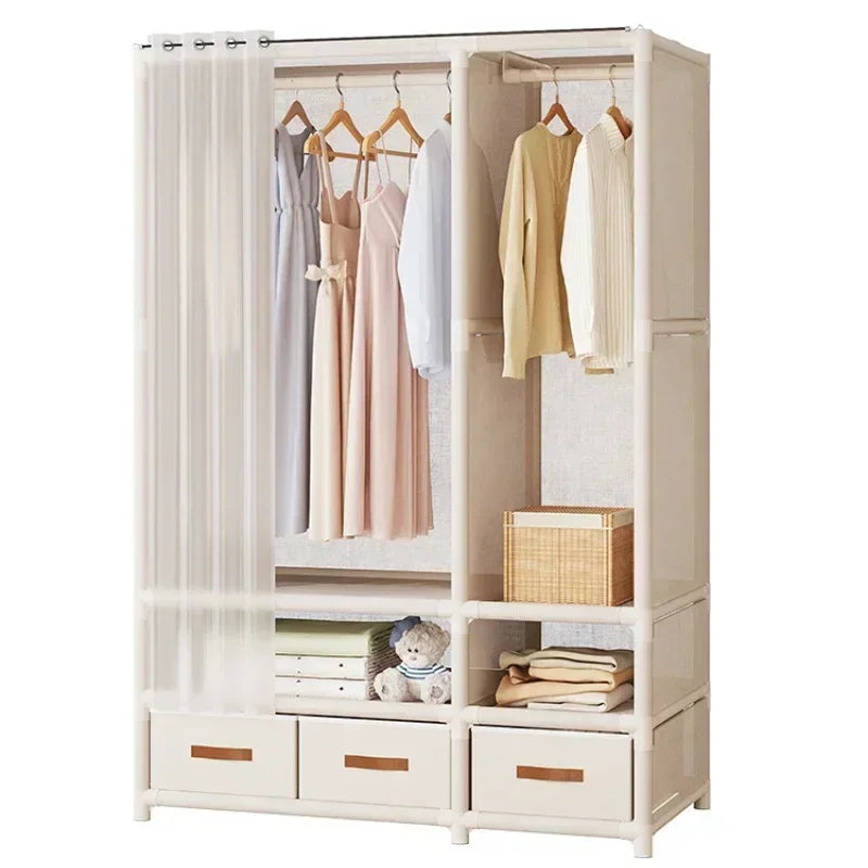 Large Capacity Portable Wardrobe Closet Durable Sturdy Assembly Clothes Organizer Bedroom Dustproof Storage Solution