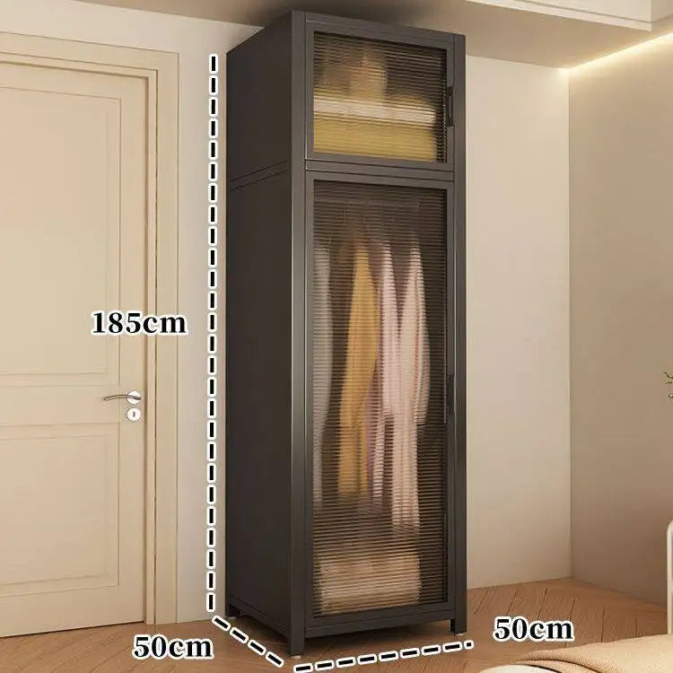 Simple Japanese-style clothes closet bedroom complete set Household simple wardrobe steel frame Open closet para ropa Furniture