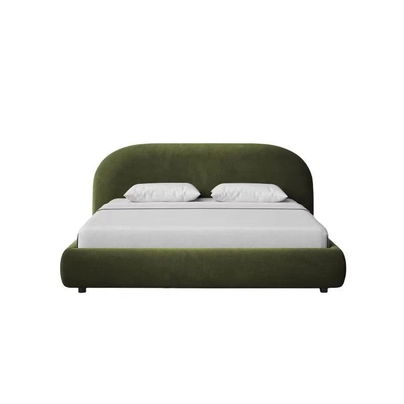 Modern Velvet Cotton Upholstered Bed With Storage Wood Frame Bedroom Furniture Soft Style Bedroom Set