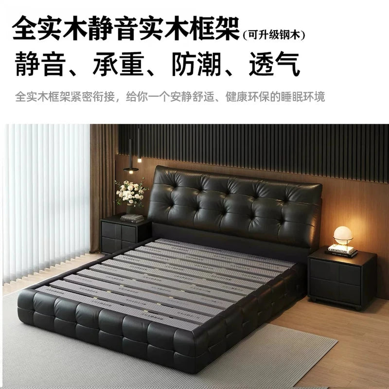 150x200 180x200 200x220 cm full size bed frame modern Italian high-end master bedroom double bed muebles de dormitorio Furniture