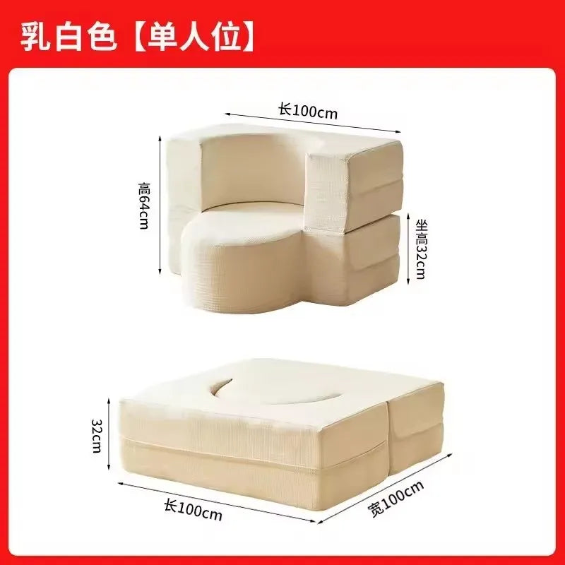 Living Room Compressed Sponge Sofa Modular Sectional Sofa Bed for Bedroom Apartment Ultra-Soft Deep Seat Lightweight Easy Assemb