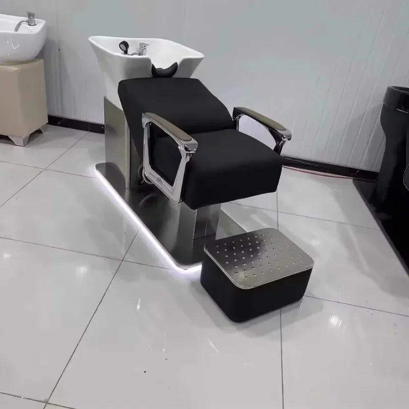 Ergonomic Lounge Shampoo Bed Luxury Fashion Simple Modern Hair Shampoo Bed Unique Comfortable Cadeira De Barbearia Furniture