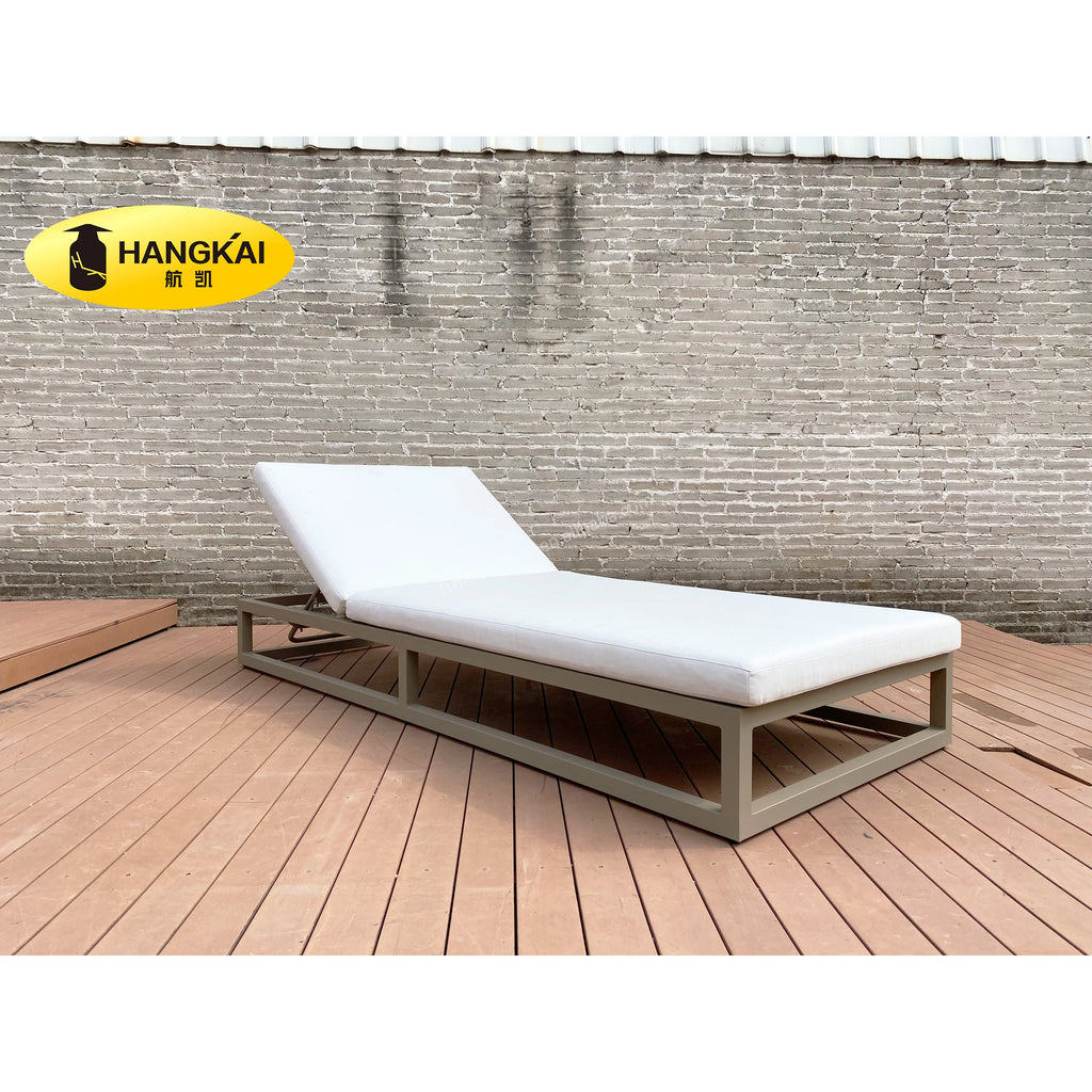 Patio Chaise Lounge Aluminum Waterproof Outdoor Pool Sun Lounger