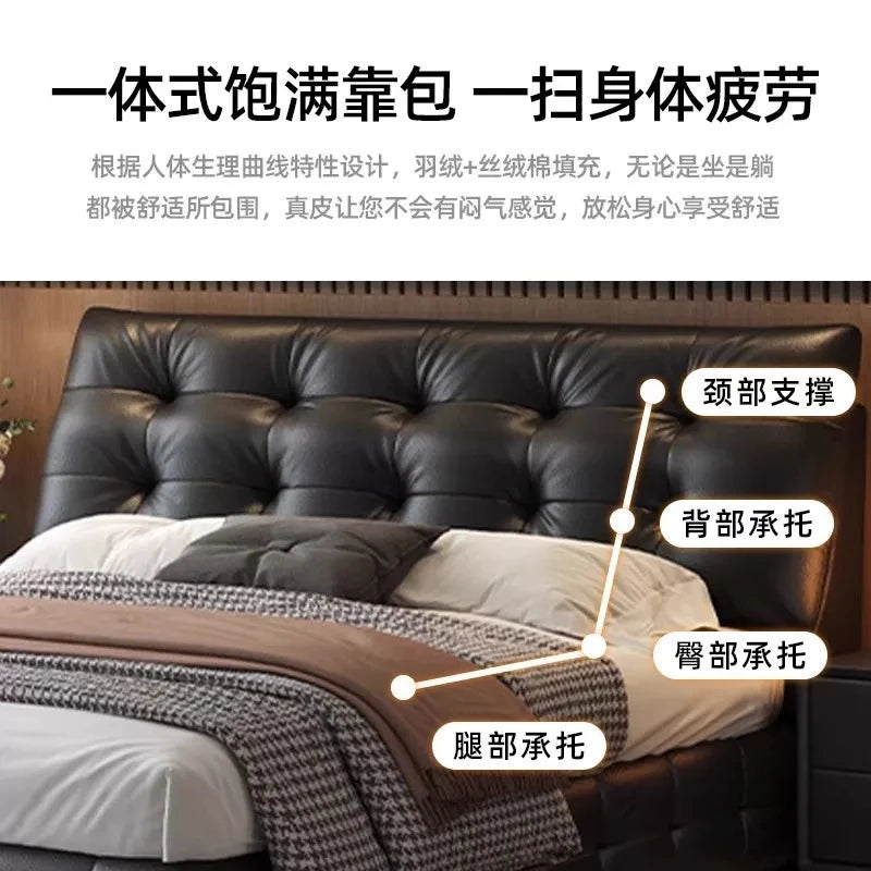 150x200 180x200 200x220 cm full size bed frame modern Italian high-end master bedroom double bed muebles de dormitorio Furniture