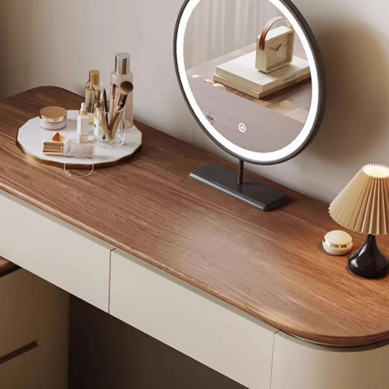 Light Mirror Dressing Table Luxury Makeup Italian Style Vanity Table Design Glamour Coiffeuse De Chambre Bedroom Furniture