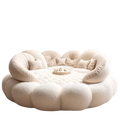 Round Aesthetics Soft Bed Frame European Full Master Bedroom Hotel Create Bed King Size Fashionable Modern Cama Casal Furniture