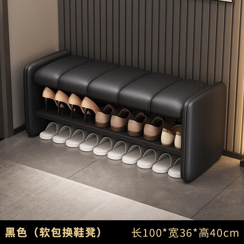 Luxury Italian Shoe Bench Ottomans Minimalist Organizer Designer Shoe Stool Shelf Storage Living Room Muebles Salon Furniture