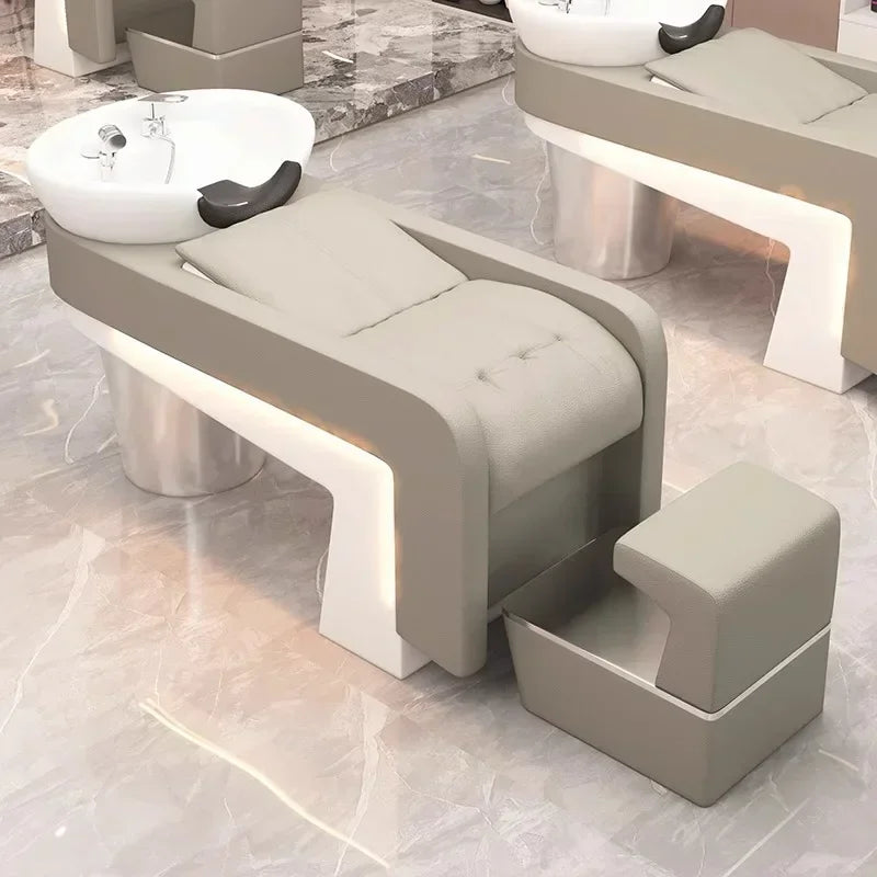 Ergonomic Lounge Shampoo Bed Luxury Fashion Simple Modern Hair Shampoo Bed Unique Comfortable Cadeira De Barbearia Furniture