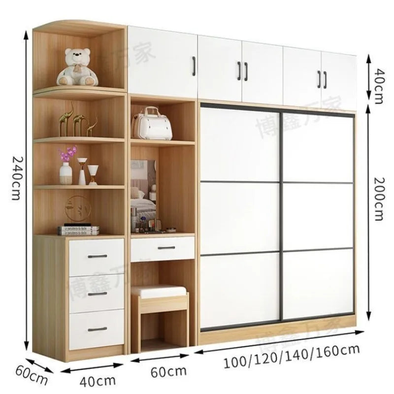 Modern Women Wardrobe Storage European Closet Bedroom Wooden Wardrobe Organizer Closet Schlaf zimmer Schrankhotel Furniture