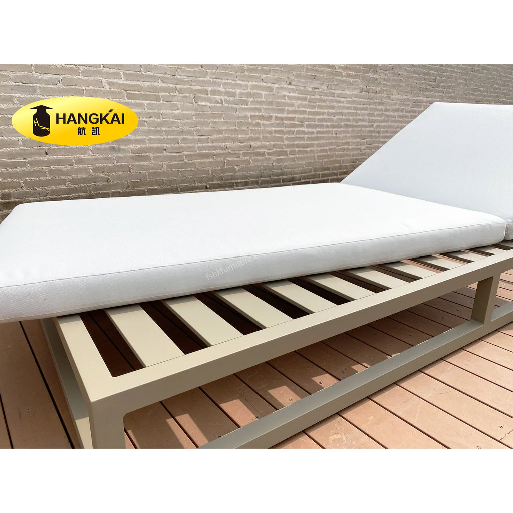 Patio Chaise Lounge Aluminum Waterproof Outdoor Pool Sun Lounger