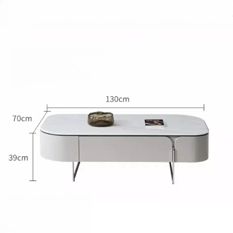 Italian Coffee Table Drawer Storage Living Room Side Table Lounge Center Table Bedroom Mid-century Home Interior Furniture