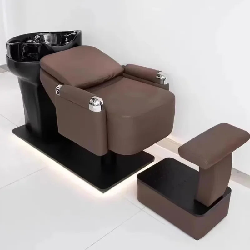 Ergonomic Lounge Shampoo Bed Luxury Fashion Simple Modern Hair Shampoo Bed Unique Comfortable Cadeira De Barbearia Furniture