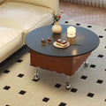 Home Apartment Round Coffee Table Marble Stone Wooden Storage Modern Creative Design Living Room Furniture Lift Top Coffee Table