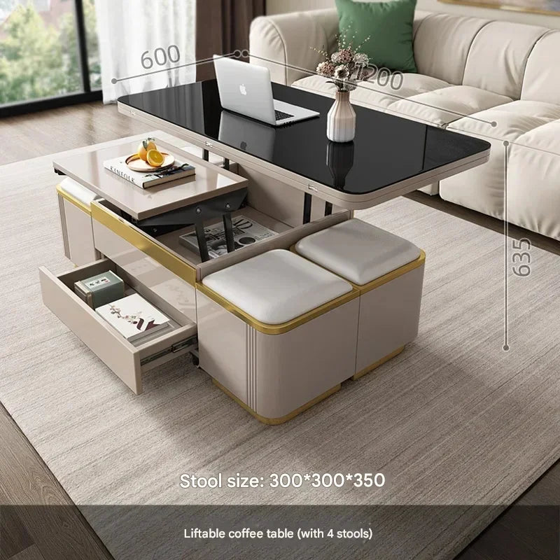 Modern Marble Folding Coffee Table With Storage For Living Room, Table Basse Furniture For Terrace And Lounge Side Table Möbel