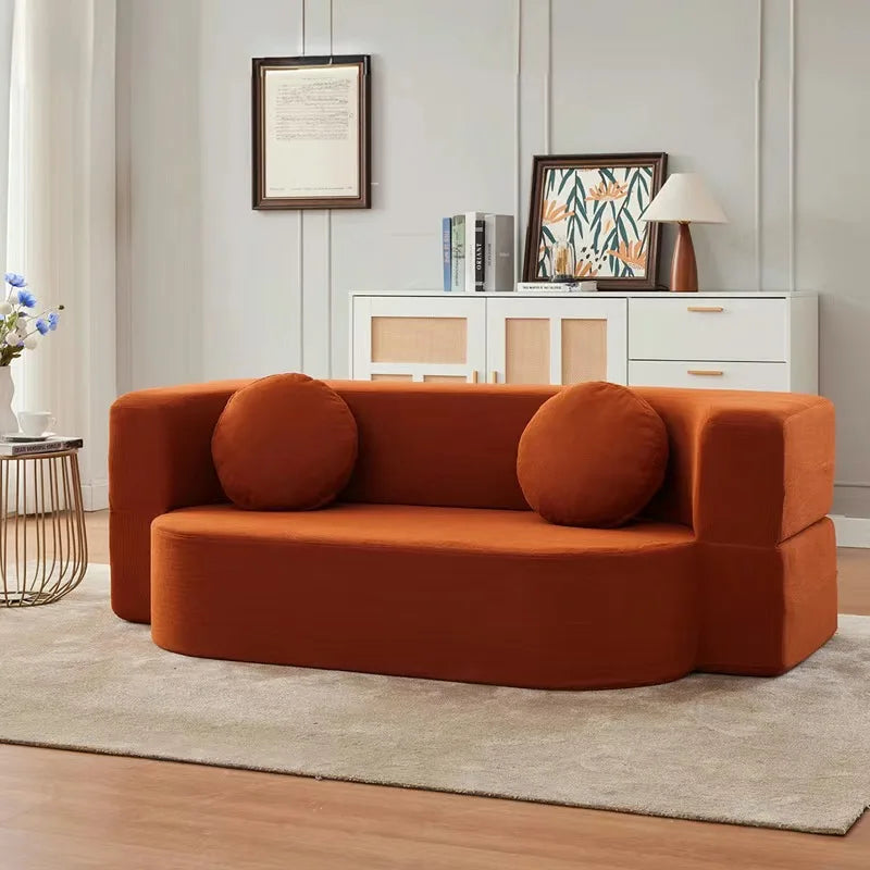 Living Room Compressed Sponge Sofa Modular Sectional Sofa Bed for Bedroom Apartment Ultra-Soft Deep Seat Lightweight Easy Assemb
