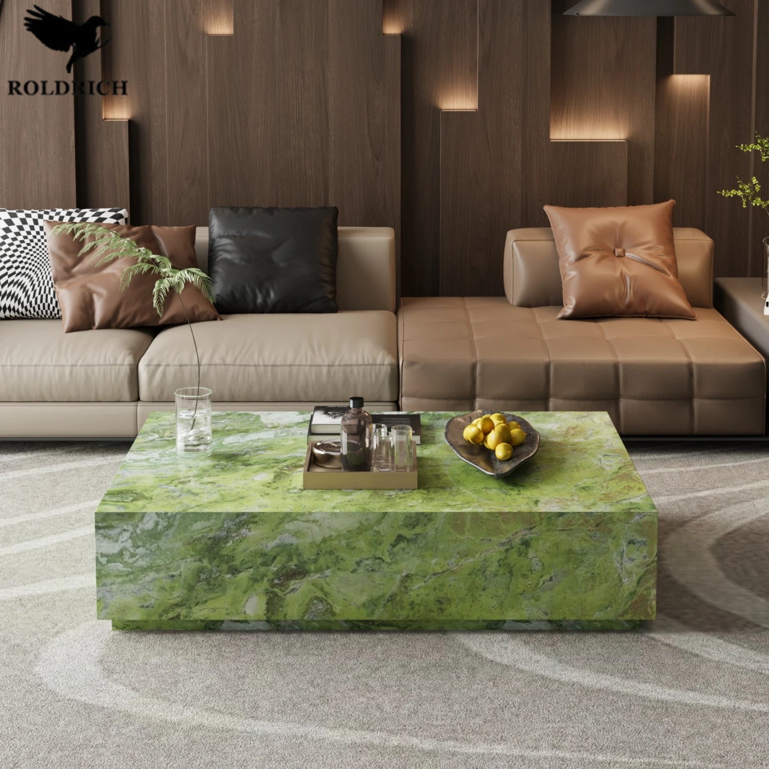 Marble Floor Box Coffee Table Luxurious Stone Slab Customizable Color Size Coffee Table Exquisite luxury furniture accessories