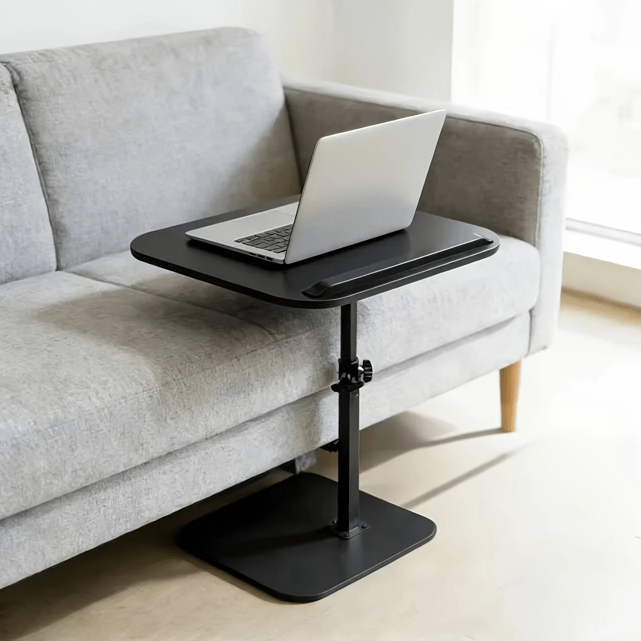 Portable Height-Adjustable C-Shaped Desk, Wood & Metal, for Home, RV, Camping – Great Gift