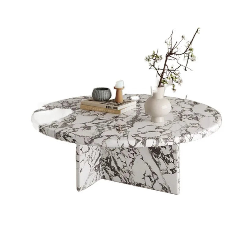 Customizable Natural Carrara Marble Coffee Table Modern Living Room Center Furniture Metal Frame Heavy Duty Durable Stone Sofa S