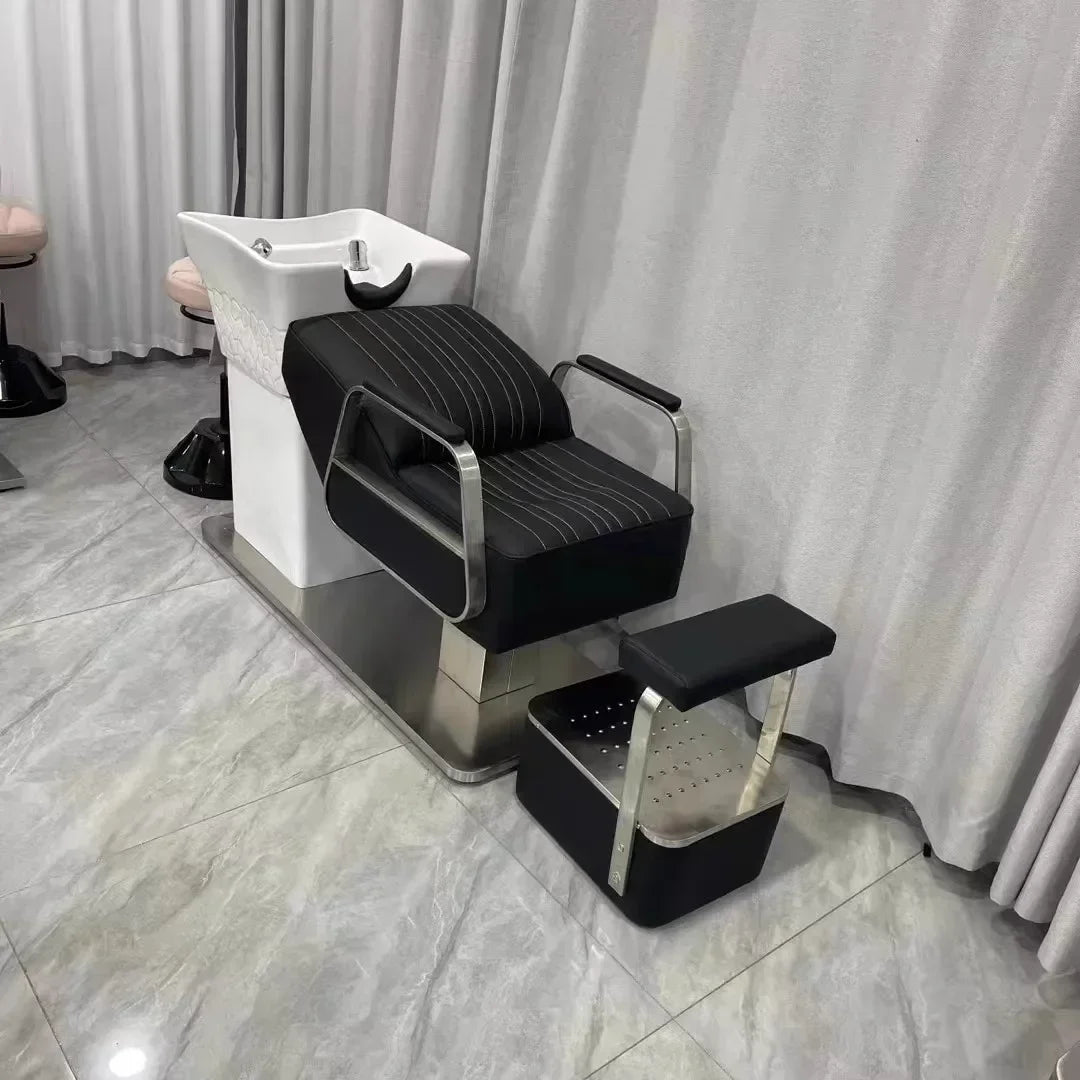 Ergonomic Lounge Shampoo Bed Luxury Fashion Simple Modern Hair Shampoo Bed Unique Comfortable Cadeira De Barbearia Furniture