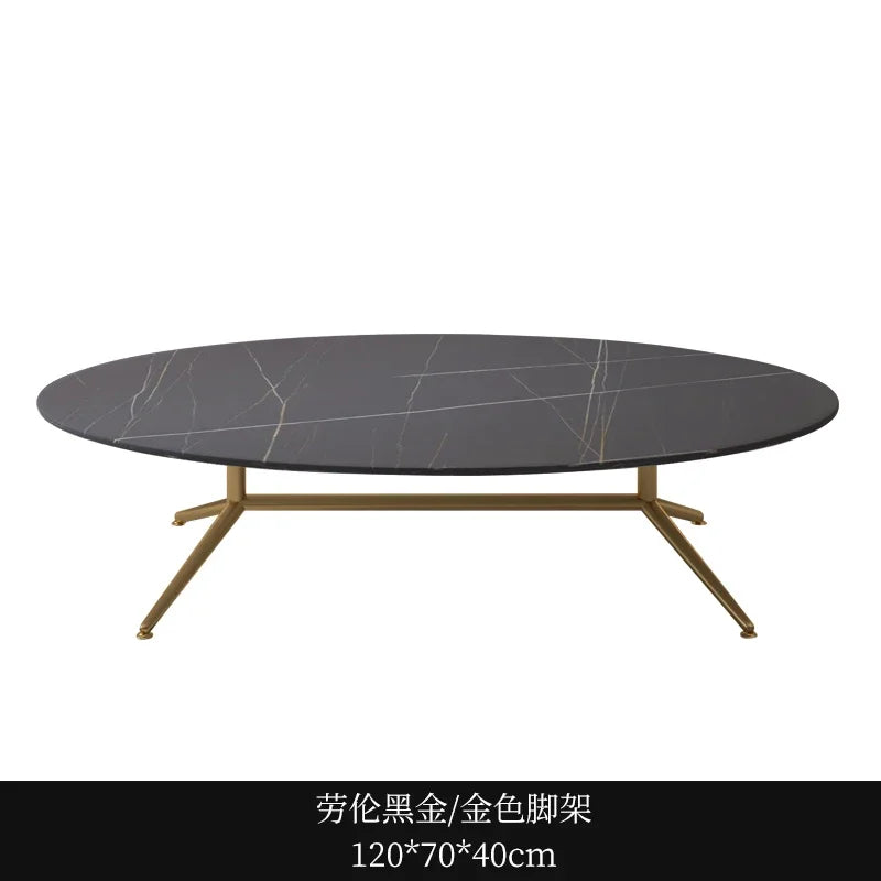 Black Oval Marble Coffee Tables Book Cute Minimalist Auxiliary Coffee Table Console Dining Garden Mesa De Centro De Sala Tables