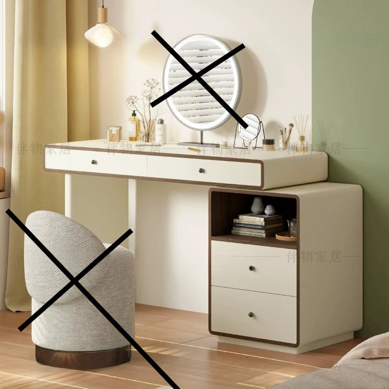 Makeup Vanity Dressing Table Toiletries Hotel Bedroom Headdresses Vanity Desk Girl Woman With Light Mirror Stool Home Furniture