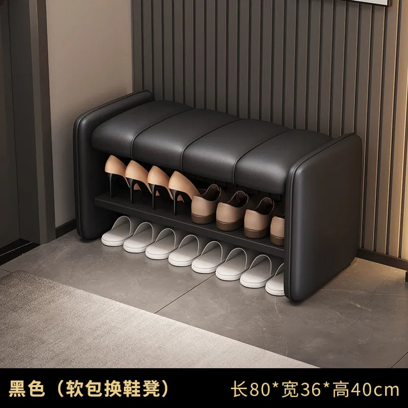Luxury Italian Shoe Bench Ottomans Minimalist Organizer Designer Shoe Stool Shelf Storage Living Room Muebles Salon Furniture
