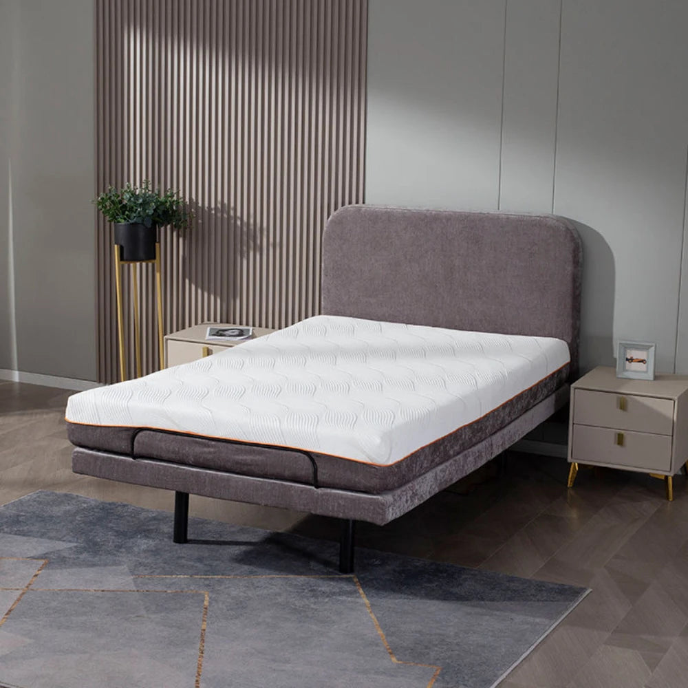 Luxury Adjustable Bed with Memory Foam Mattress Folding Control Frame, Electric Bed Base for Home Hospital Use Zero Gravity