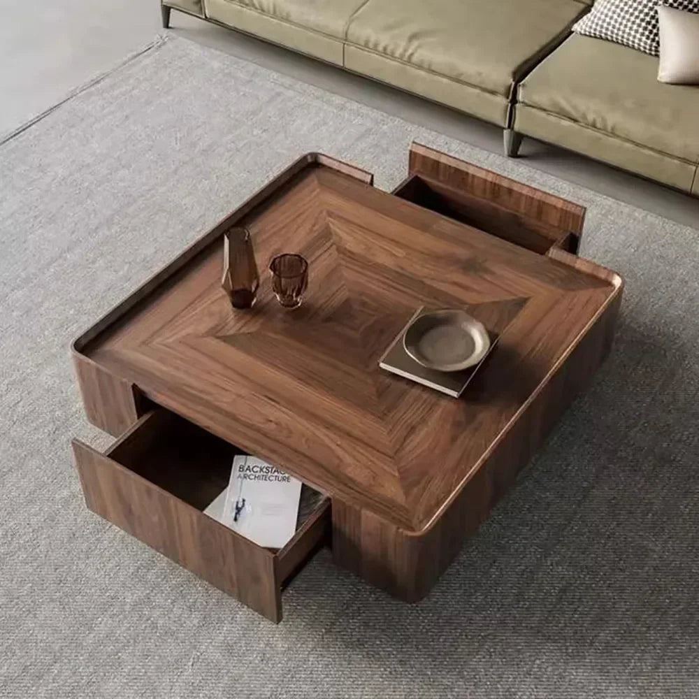 Storage Decoration Coffee Table Organizer Drawers Modern Design Coffee Table Vintage Living Room Table De Salon Basse Furniture