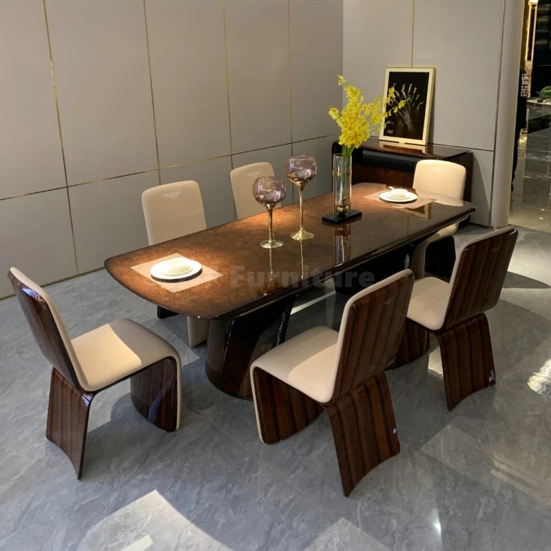 Modern Hot Sale Dining Table Wood Dining Table Set 6 Seater