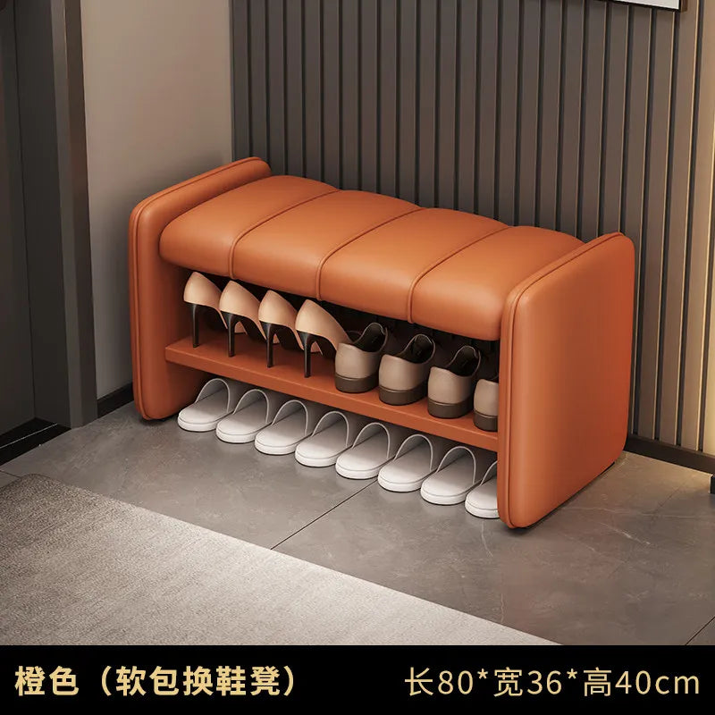Luxury Italian Shoe Bench Ottomans Minimalist Organizer Designer Shoe Stool Shelf Storage Living Room Muebles Salon Furniture