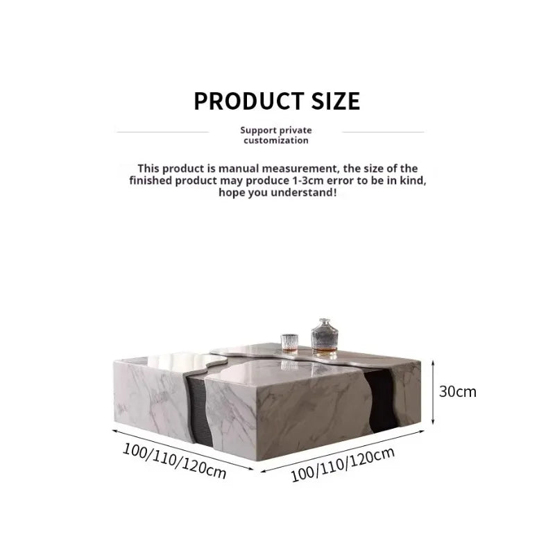2025 Square Marble Coffee Table, Italian Minimalist Viral Design for Spacious Living Room, Heat & Scratch Resistant, Customize