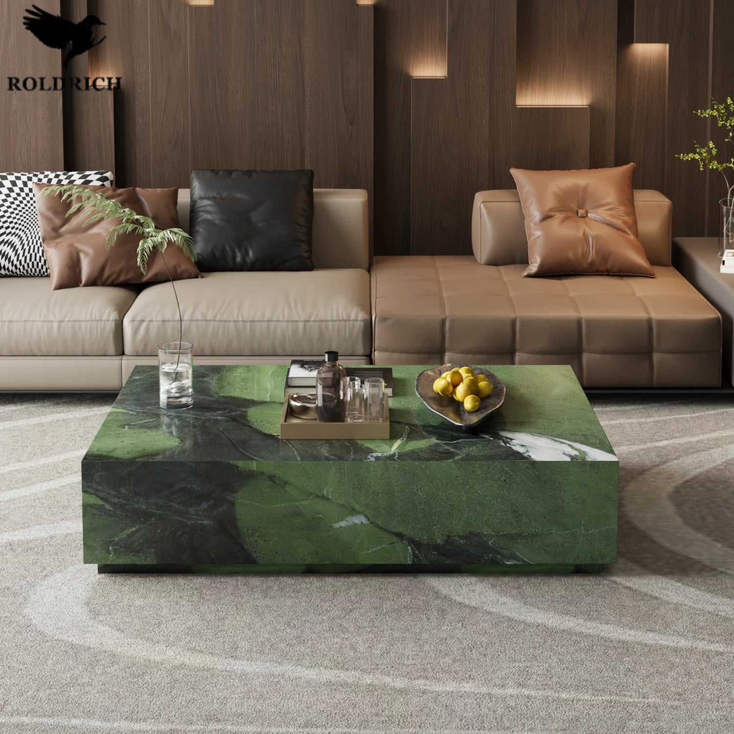 Marble Floor Box Coffee Table Luxurious Stone Slab Customizable Color Size Coffee Table Exquisite luxury furniture accessories