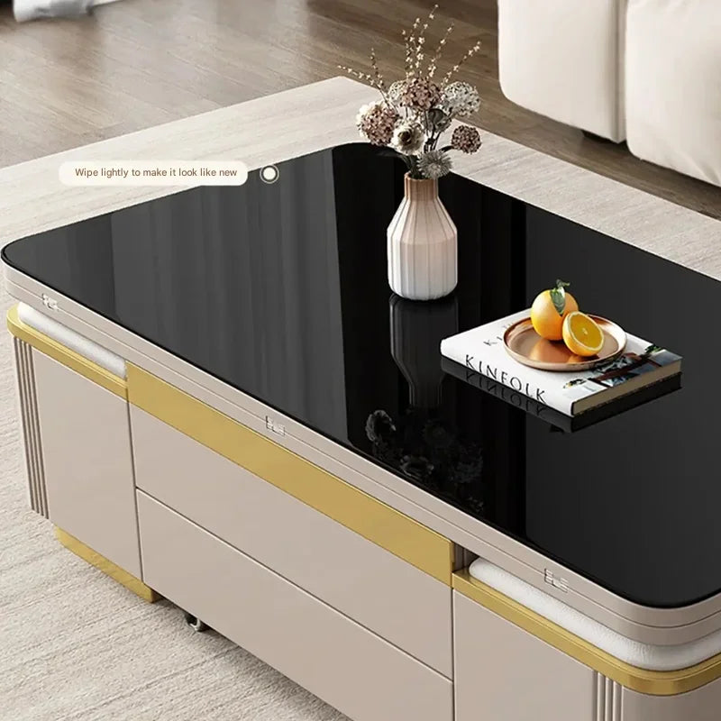 Modern Marble Folding Coffee Table With Storage For Living Room, Table Basse Furniture For Terrace And Lounge Side Table Möbel