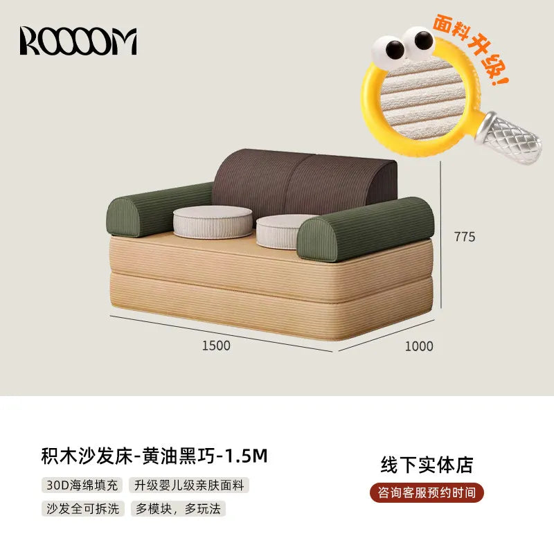 Modular Sectional Sofa Bed Compressed Convertible Foldable Multifunctional Living Room Bedroom Removable Washable Home Furniture