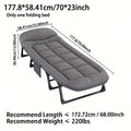 Heavy-Duty Adjustable Portable Folding Bed, Pillow & Blanket - 550 lbs Weight Capacity, Foldable Single Bed Frame