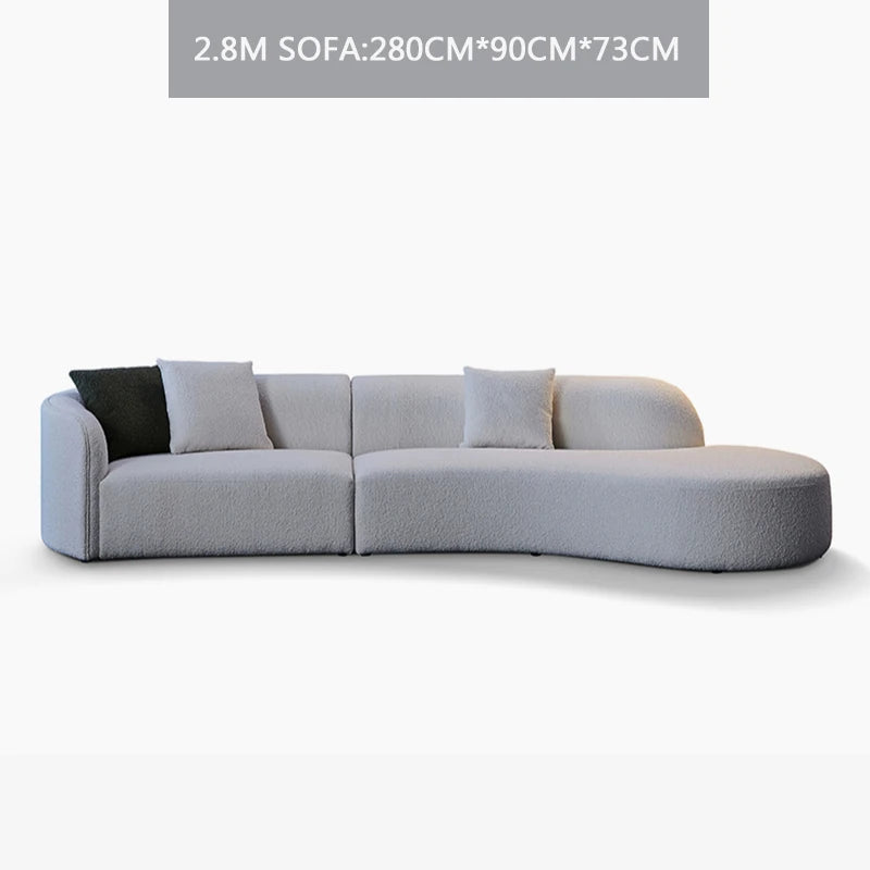 curved sofa modern minimalist living room large apartment concubine light luxuryinsWind shaped corner fabric sofa