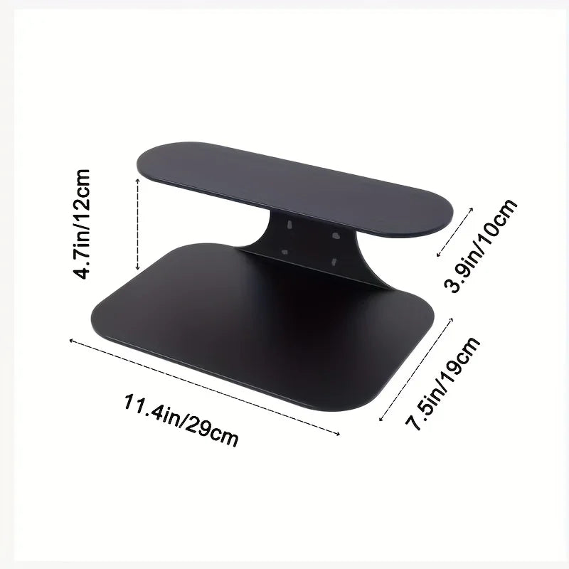 Two-Level Floating Nightstand Shelf, Easy Black Wall-Installed Side Table for The Bedroom, Suitable for Plants, Books