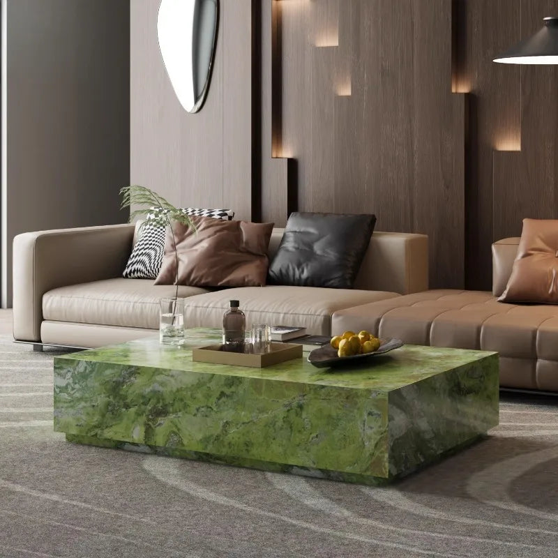 Marble Floor Box Coffee Table Luxurious Stone Slab Customizable Color Size Coffee Table Exquisite luxury furniture accessories