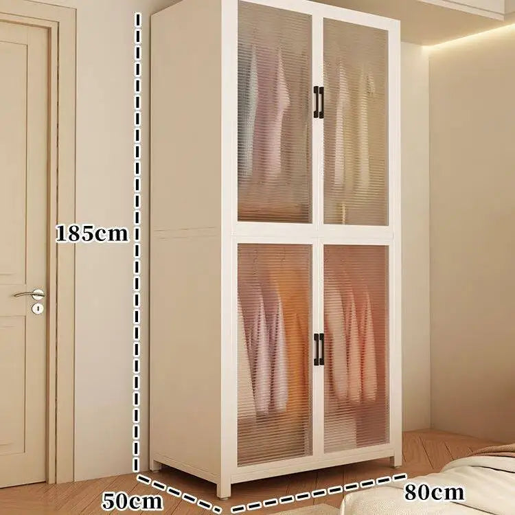 Simple Japanese-style clothes closet bedroom complete set Household simple wardrobe steel frame Open closet para ropa Furniture