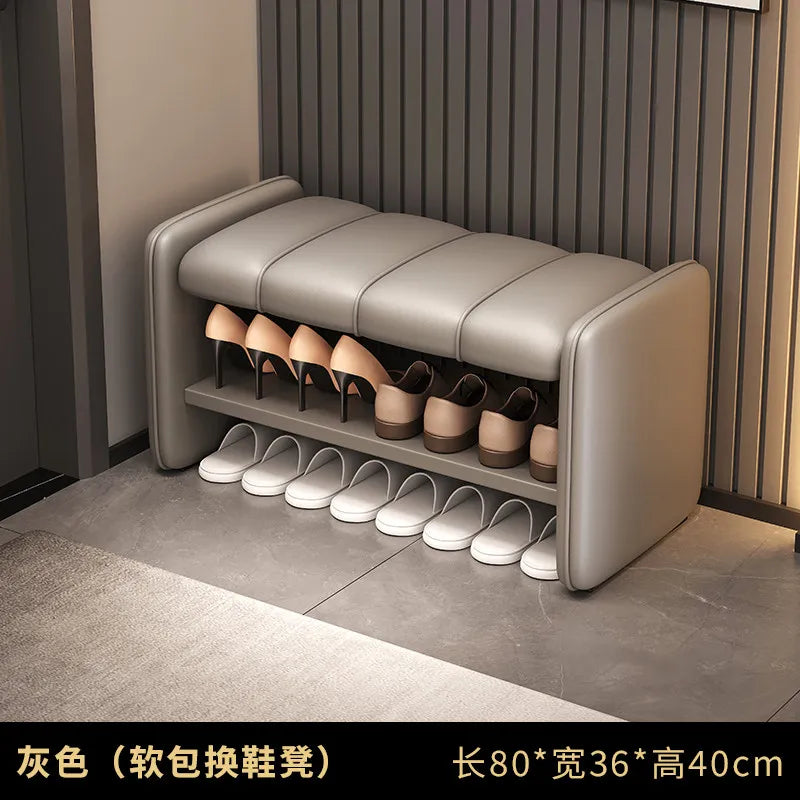 Luxury Italian Shoe Bench Ottomans Minimalist Organizer Designer Shoe Stool Shelf Storage Living Room Muebles Salon Furniture