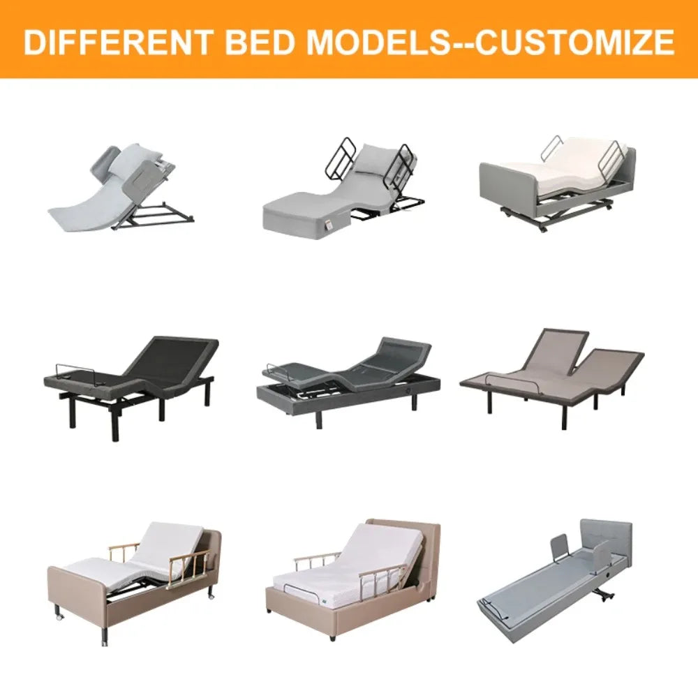 Luxury Adjustable Bed with Memory Foam Mattress Folding Control Frame, Electric Bed Base for Home Hospital Use Zero Gravity