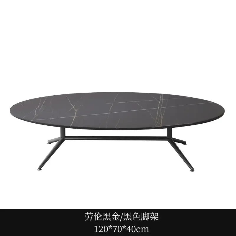 Black Oval Marble Coffee Tables Book Cute Minimalist Auxiliary Coffee Table Console Dining Garden Mesa De Centro De Sala Tables