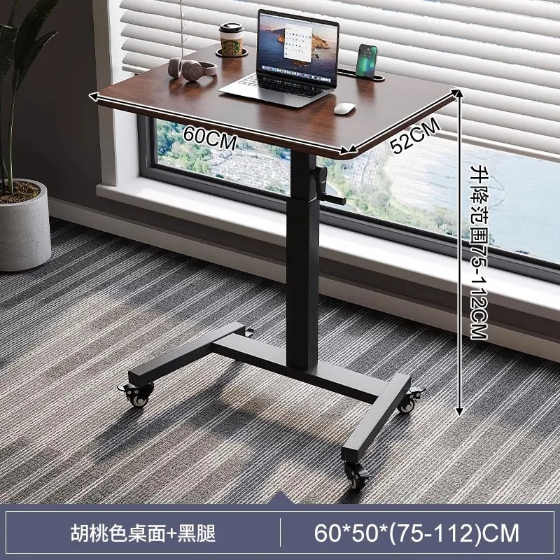 Adjustable Height Computer Desk Movable Small Writing Desk for Home Study Office Use Standing Workstation for Home