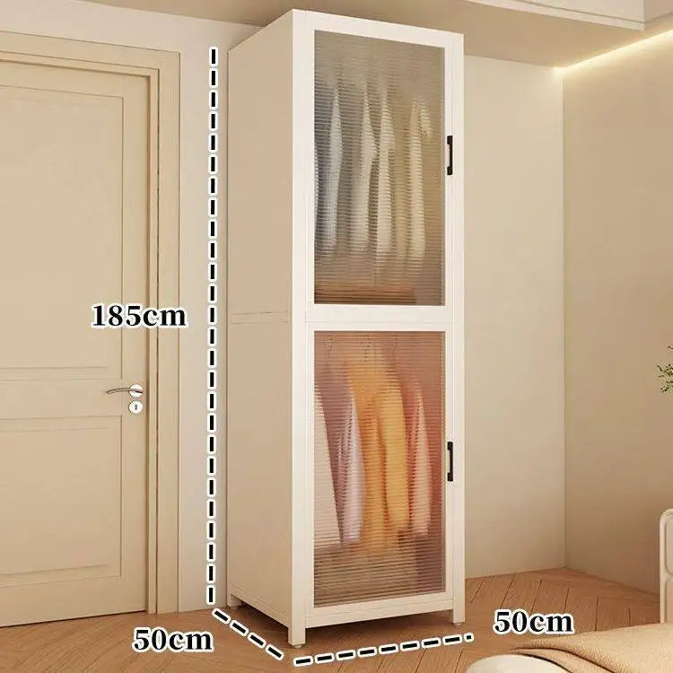 Simple Japanese-style clothes closet bedroom complete set Household simple wardrobe steel frame Open closet para ropa Furniture