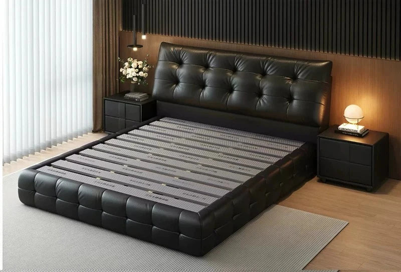 150x200 180x200 200x220 cm full size bed frame modern Italian high-end master bedroom double bed muebles de dormitorio Furniture