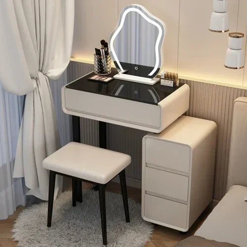 Classic Modern Vanity Table Luxury Nordic Makeup Mirror Vanity Table Storage Bedroom Muebles Para Dormitorio Furniture