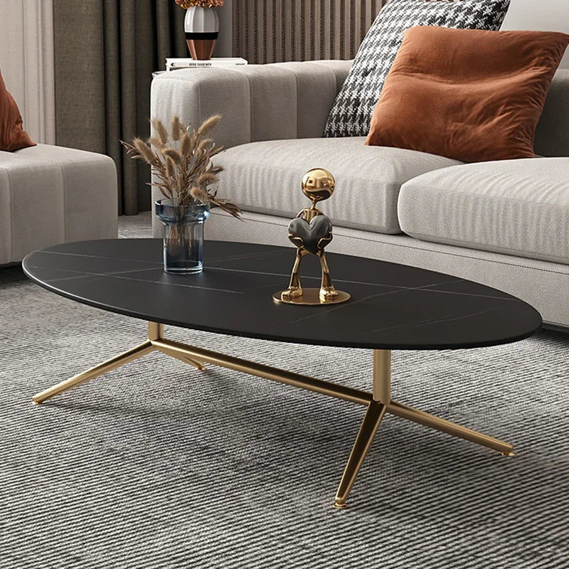 Black Oval Marble Coffee Tables Book Cute Minimalist Auxiliary Coffee Table Console Dining Garden Mesa De Centro De Sala Tables