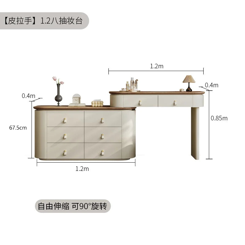 Light Mirror Dressing Table Luxury Makeup Italian Style Vanity Table Design Glamour Coiffeuse De Chambre Bedroom Furniture