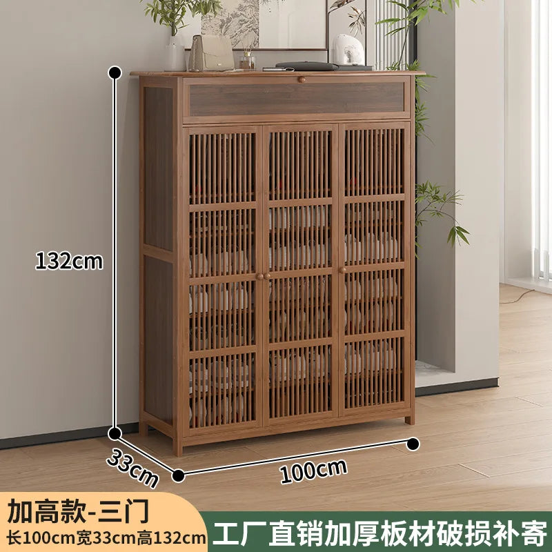 Shoe cabinet large capacity household entrance door indoor entrance storage shoe rack new Chinese corridor multi-layer storage a